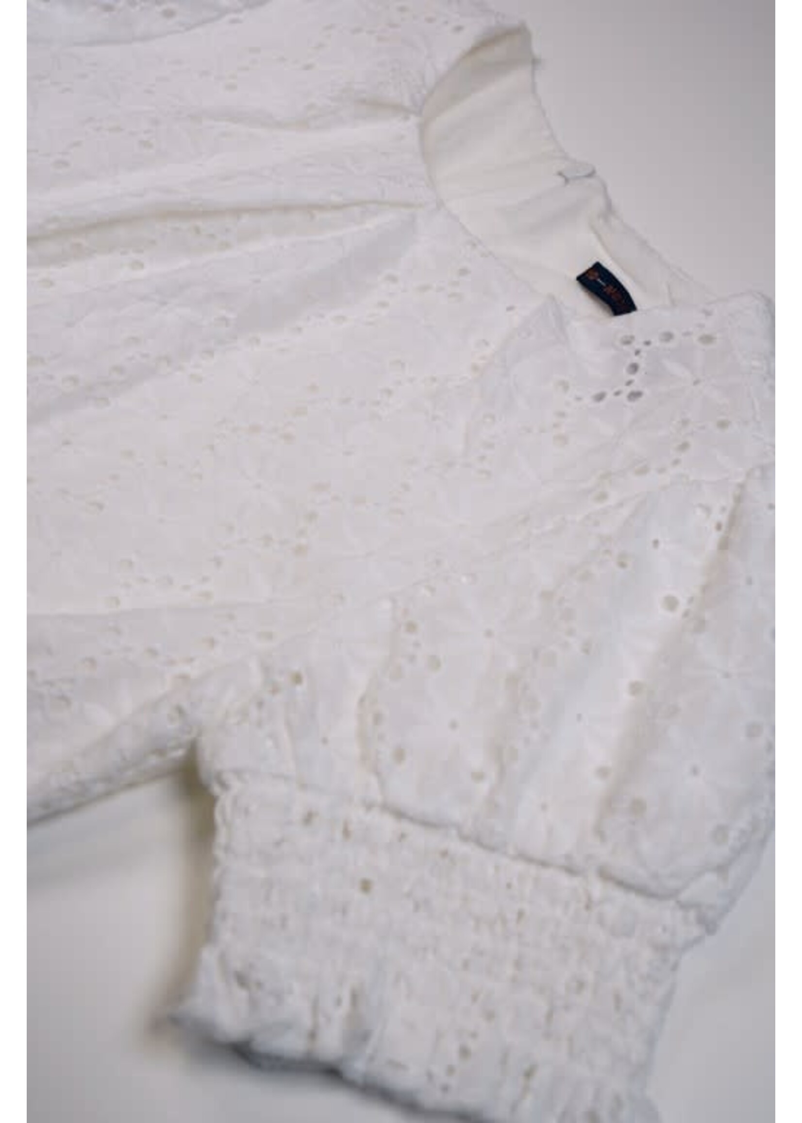 NoNo NoNo NONO Mirabel girls dress s/sl embroidery anglaise white N312-5805 Snow White