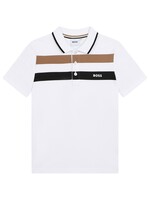 Boss Boss POLO White taupe black stripe