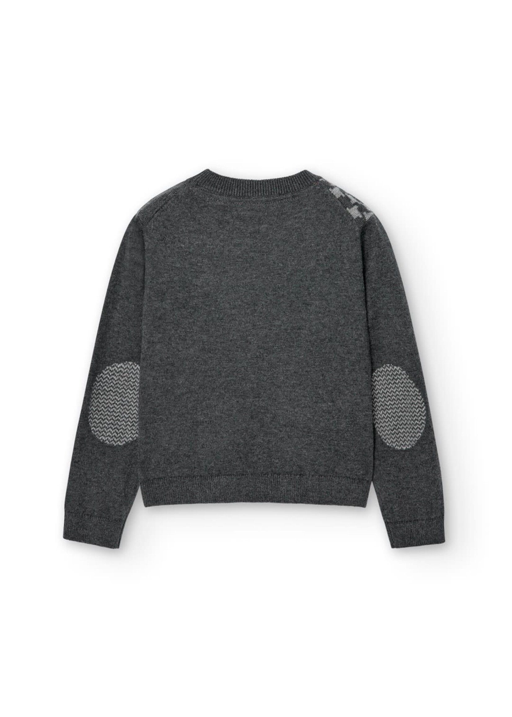 Boboli Knitwear pullover with elbow patches for boy anthracite 737030