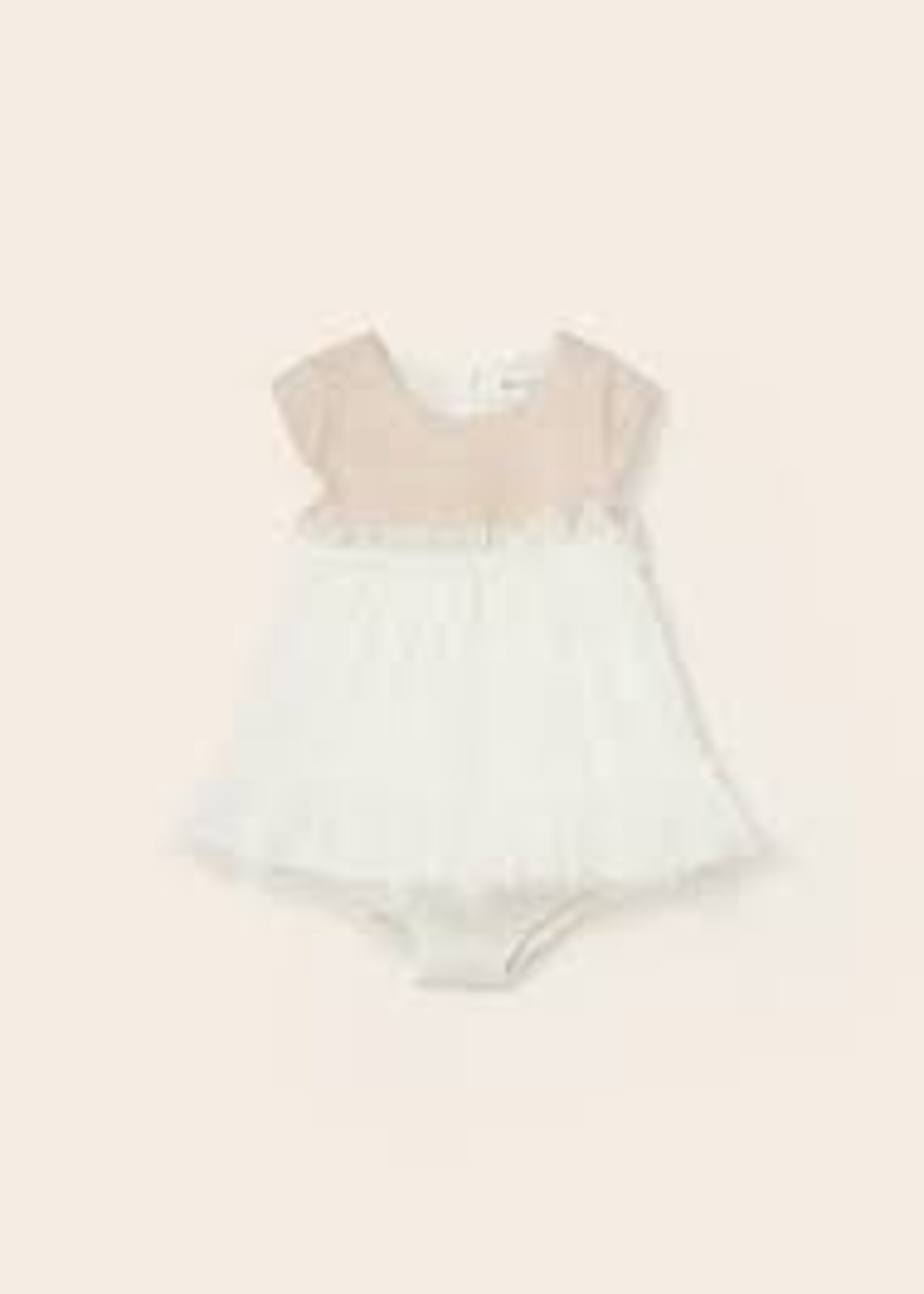 Mayoral Mayoral Linen ruffle dress with nappy cover newborn