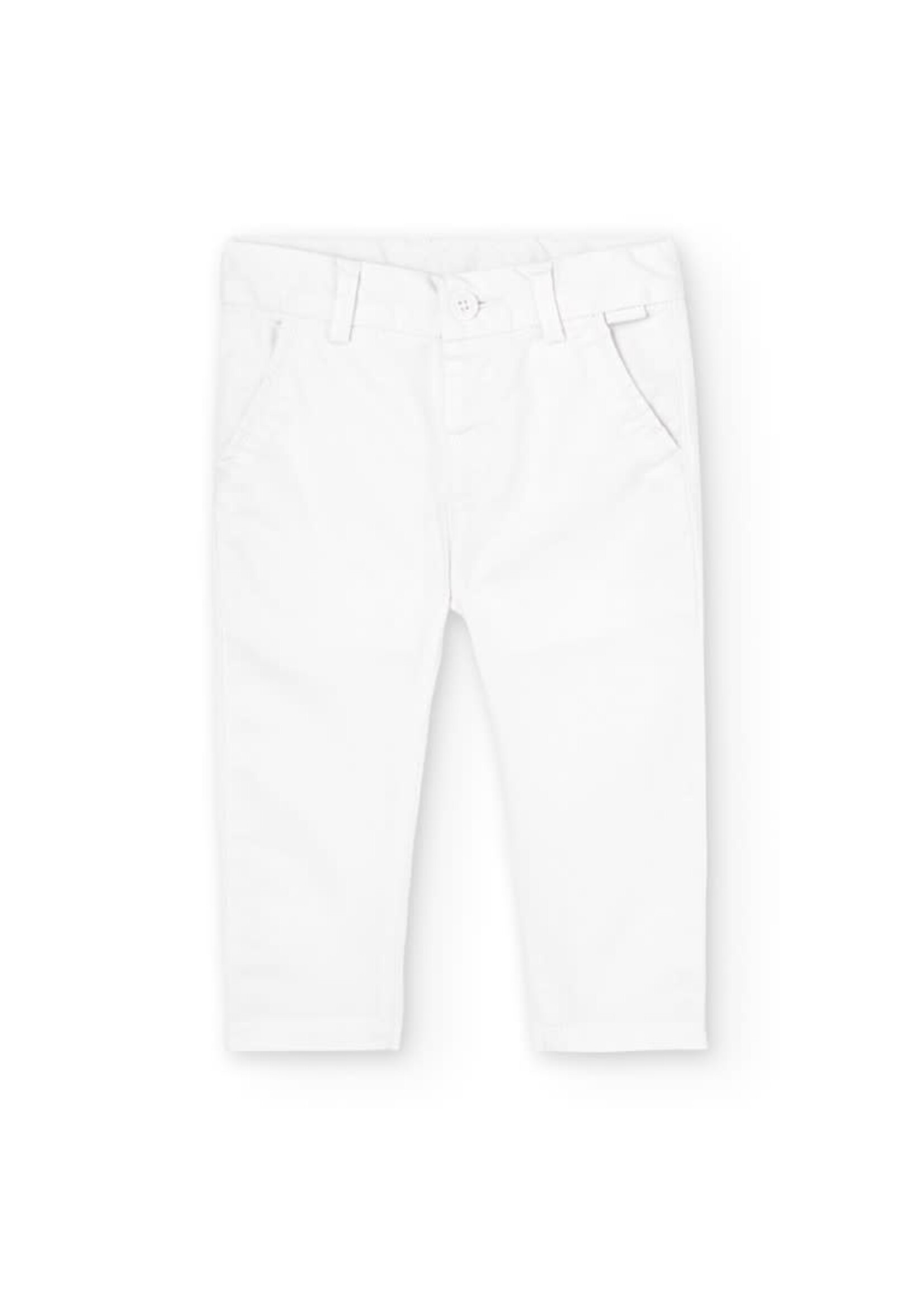 Boboli Stretch satin trousers for baby WHITE 716026B