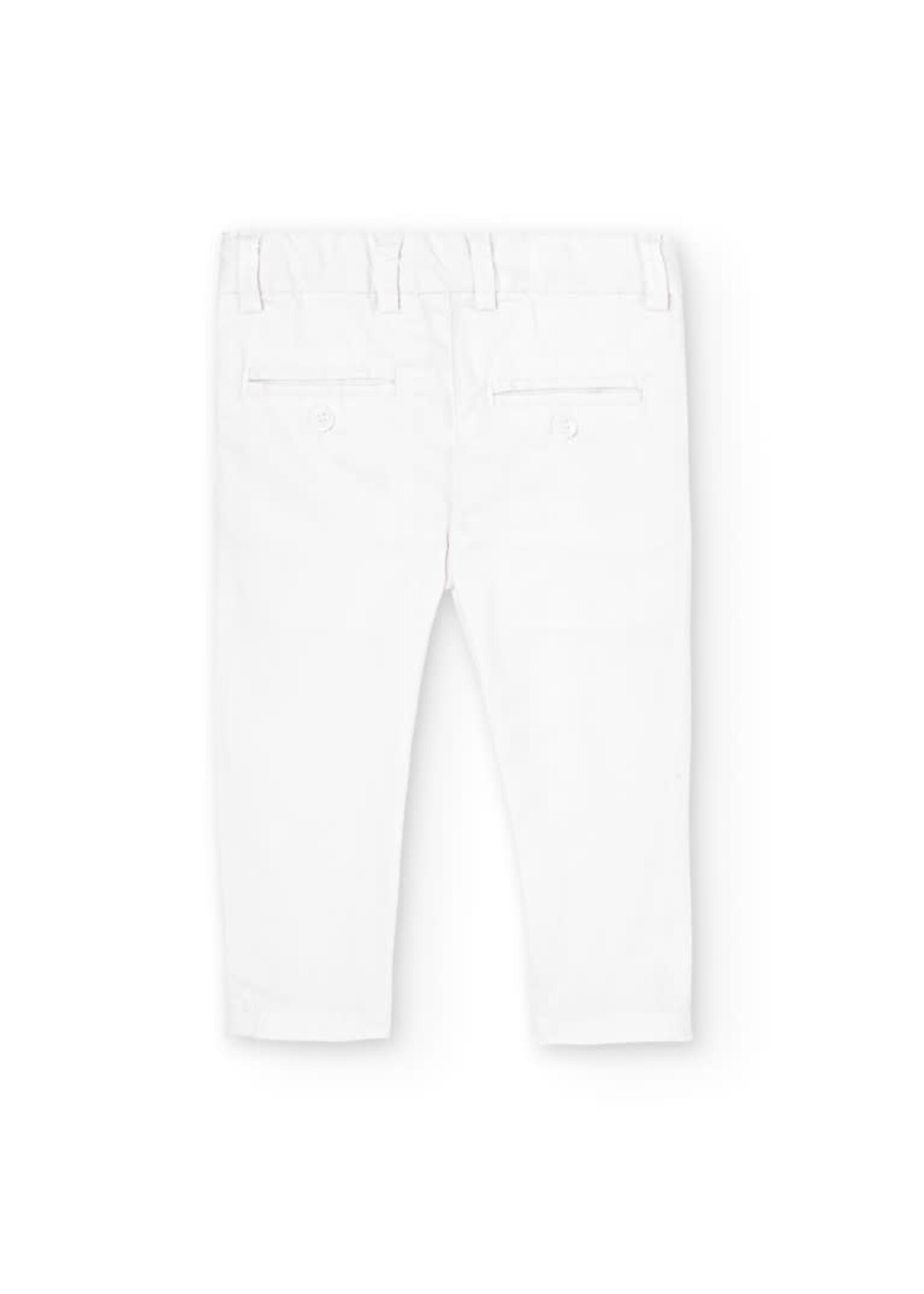 Boboli Stretch satin trousers for baby WHITE 716026B