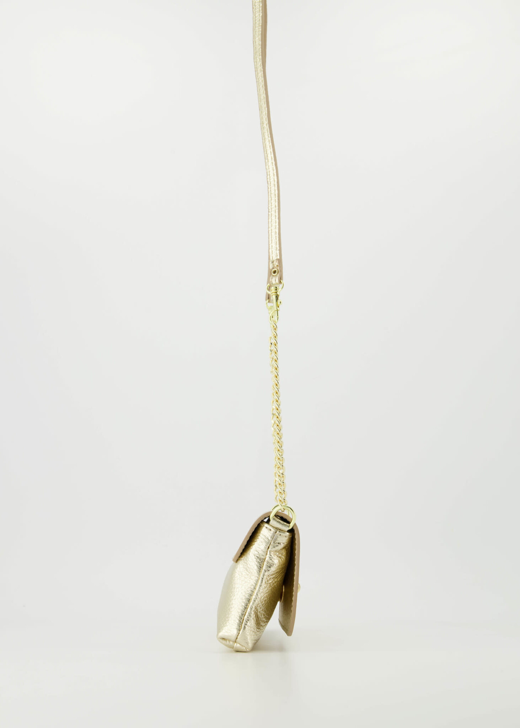 Teatro Leer Tasje   goud met goud  hengsel