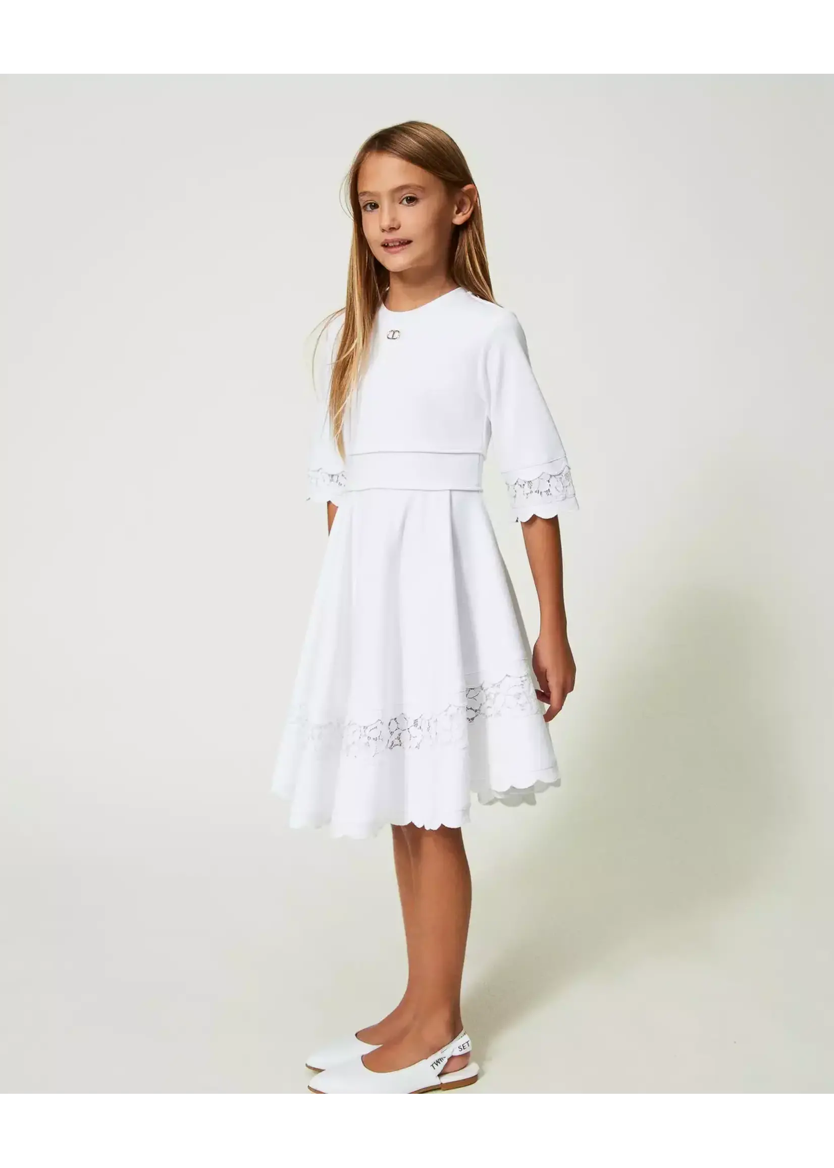 Twinset Twinset KNITTED DRESS LUCENT WHITE - 241GJ2Q12