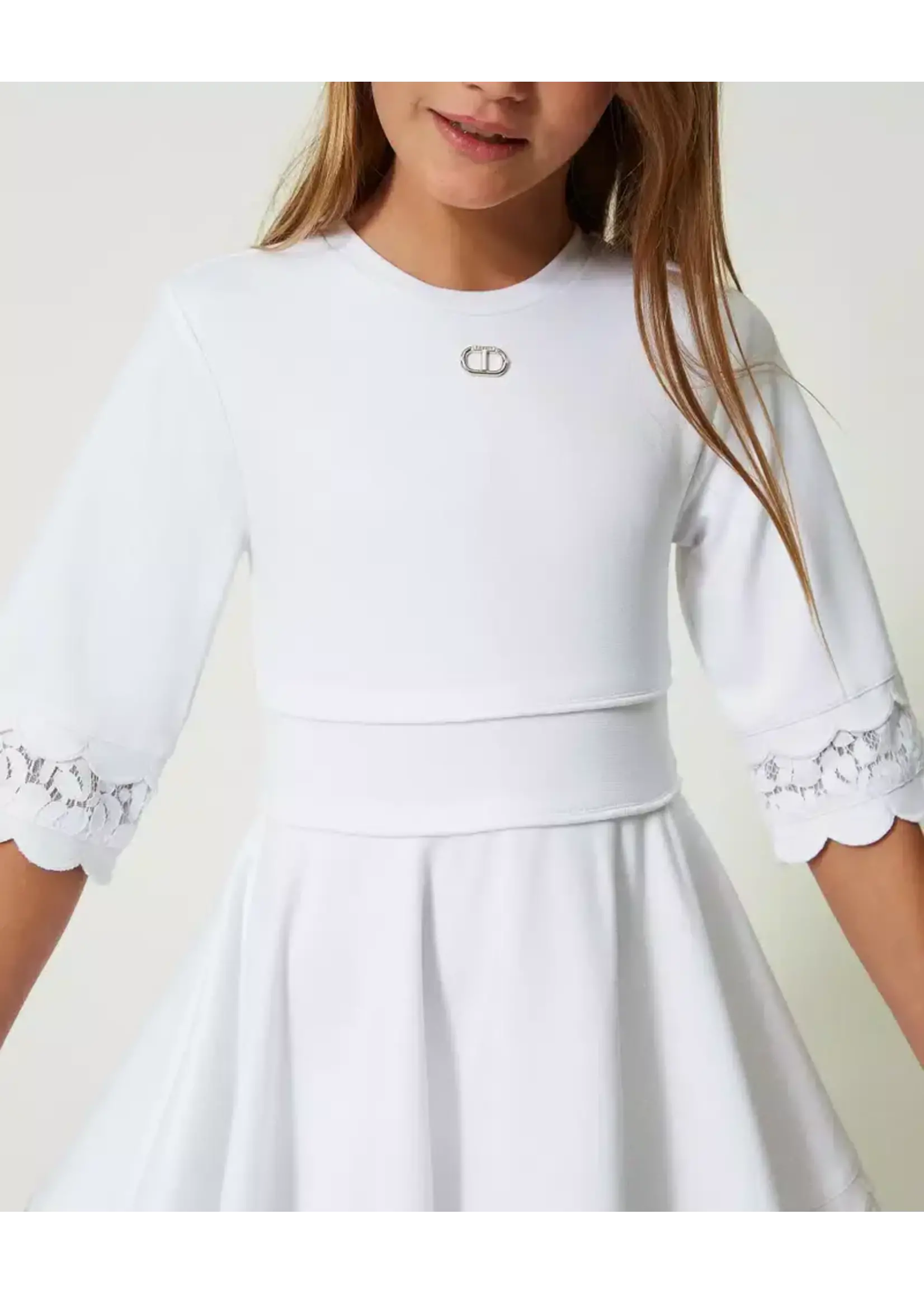 Twinset Twinset KNITTED DRESS LUCENT WHITE - 241GJ2Q12