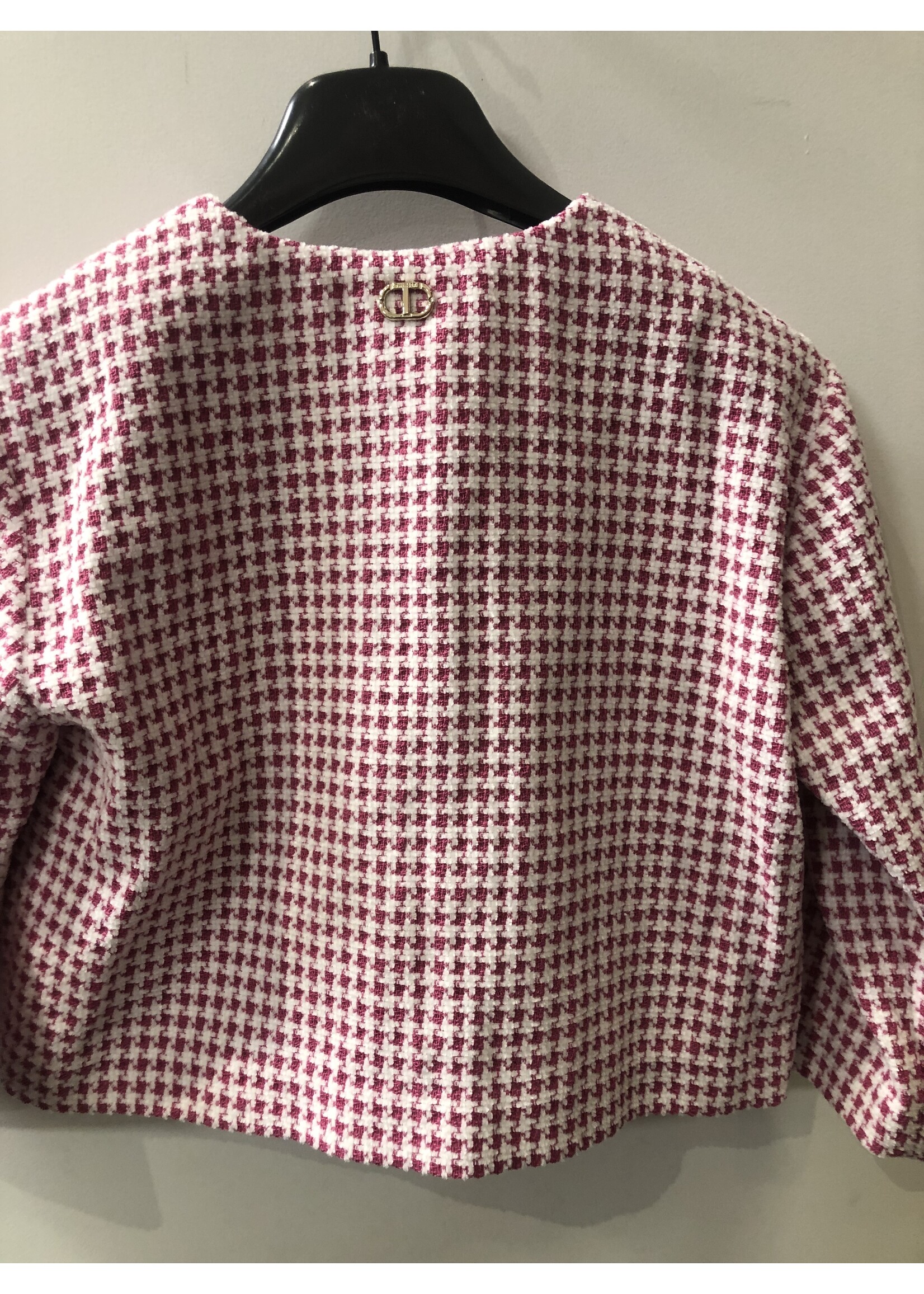 Twinset Twinset WOVEN JACKET FUCHSIA PURPLE/LUCENT WHITE - 241GJ2080