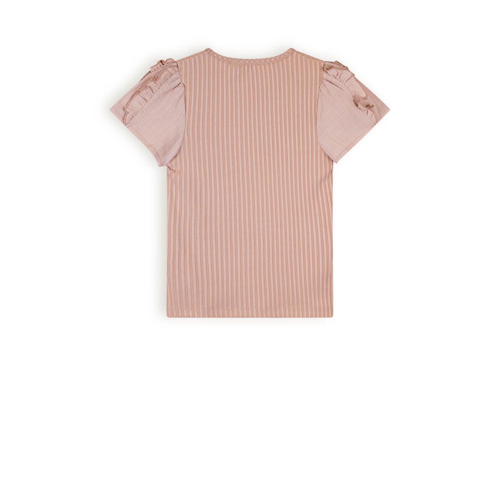 NoNo NoNo Kathleen Tshirt with Fancy Contrast Sleeves N402-5404 Sand Blush