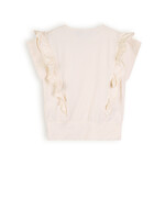 NoNo NoNo Kety T-Shirt with Smock at front N402-5412 Pearled Ivory