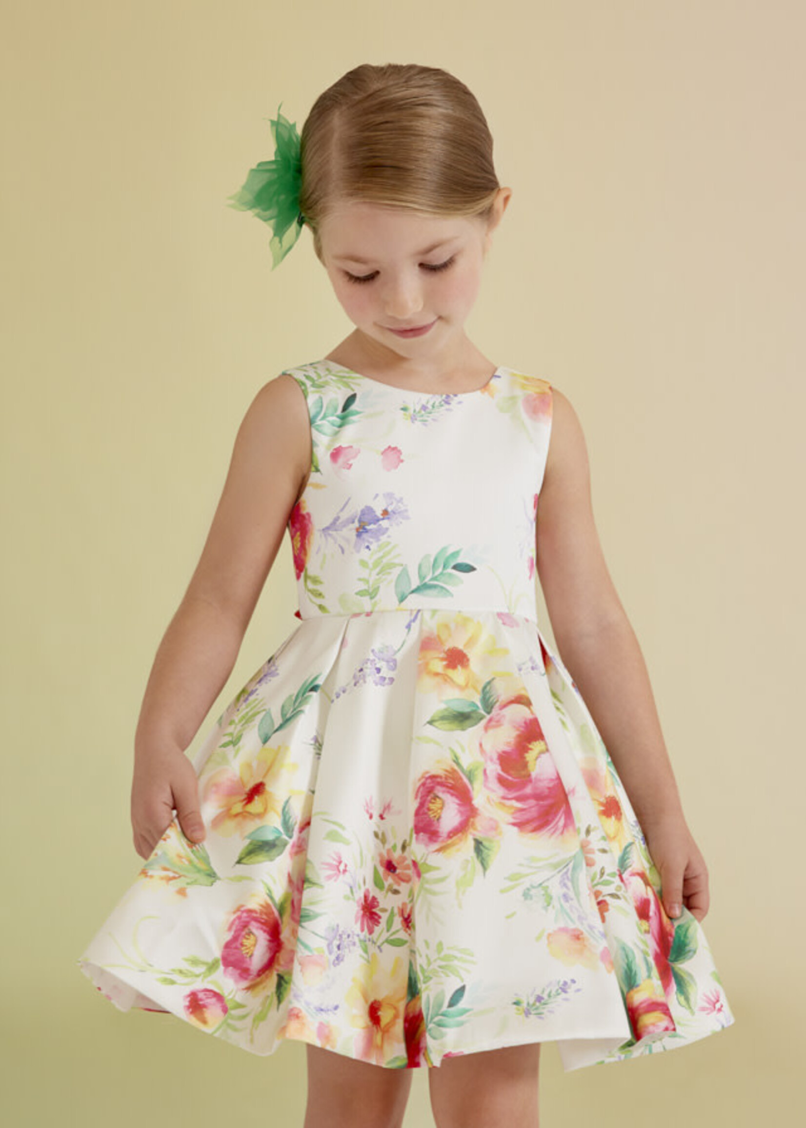 Abel & Lula Abel & Lula Stamp mikado dress Strawberry - 23 05050