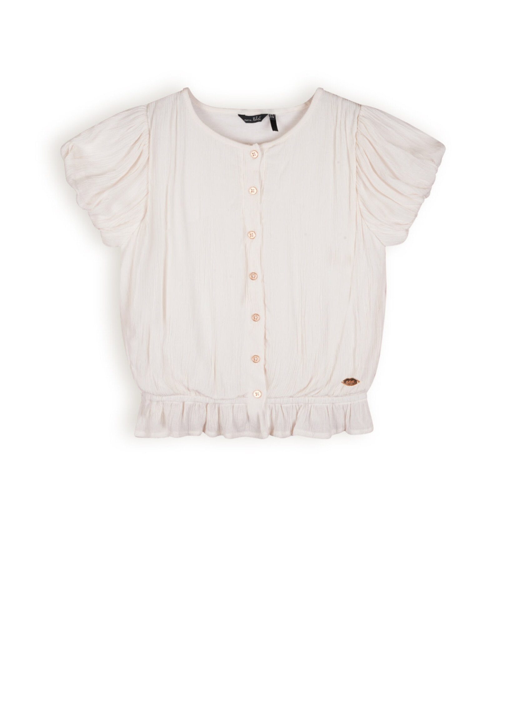 Nobell Nobell Tay Blouse Puffy Sleeves Q403-3108 Pearled Ivory