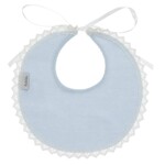 Babidu Babidu LACE NEWBORN ROUND BIB 02 SKY BLUE-635