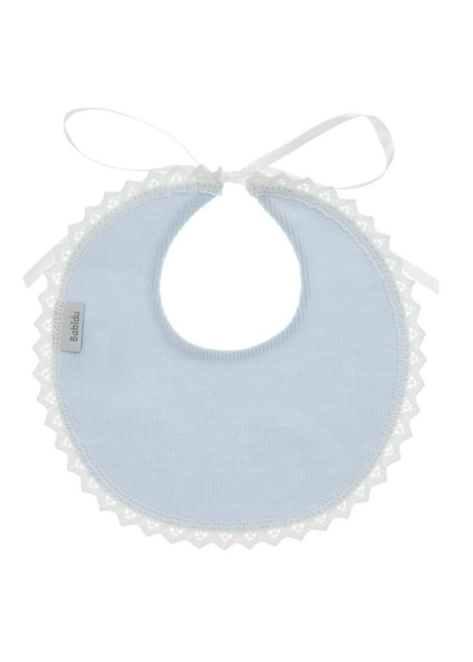 Babidu Babidu LACE NEWBORN ROUND BIB 02 SKY BLUE-635