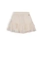 Nobell Nobell Naia Short Skirt Embroidered Chiffon Q402-3704 Pearled Ivory