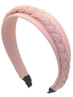 Diadeem oud roze breed vlecht