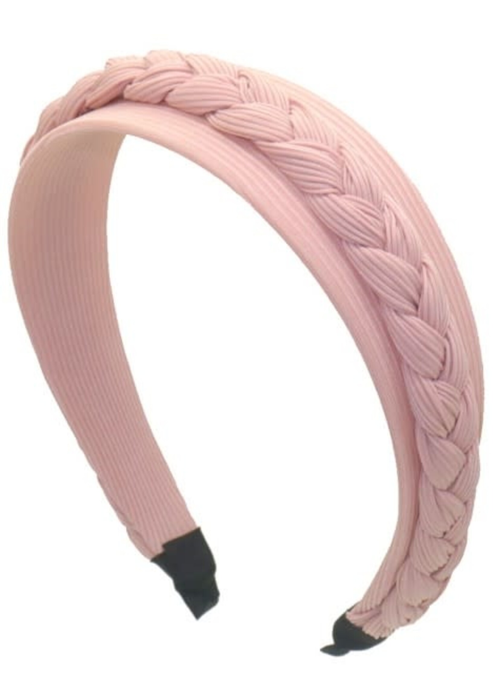 Diadeem oud roze breed vlecht
