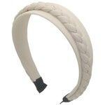 Diadeem beige breed vlecht