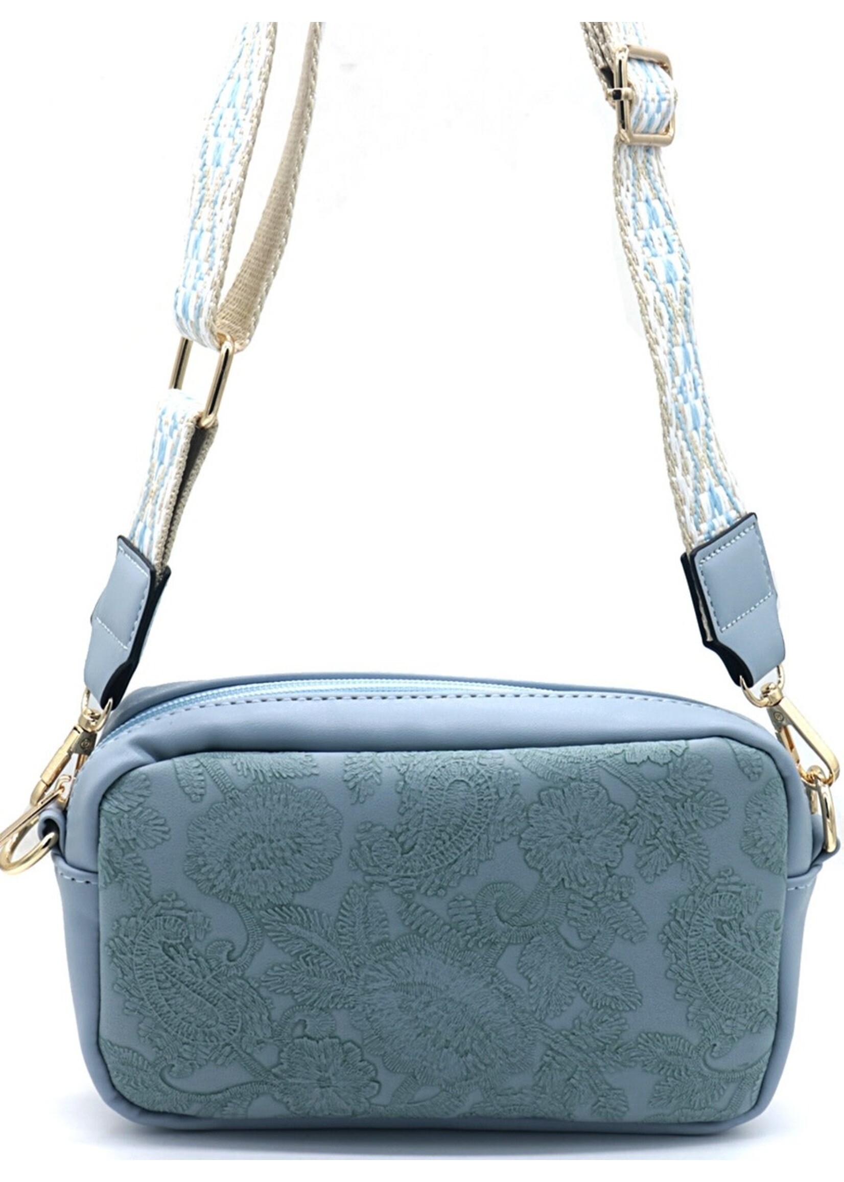 Tas blauw met brede band Villa Rose