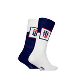 Tommy Hilfiger Tommy Hilfiger sokken donkerblauw/wit  2 paar
