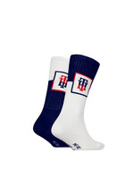 Tommy Hilfiger Tommy Hilfiger sokken donkerblauw/wit  2 paar