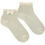 Condor Condor Ceremony  socks with lace trim bow LINEN