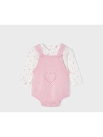 Mayoral Mayoral Knit overalls & tight set Pink - 22 02637