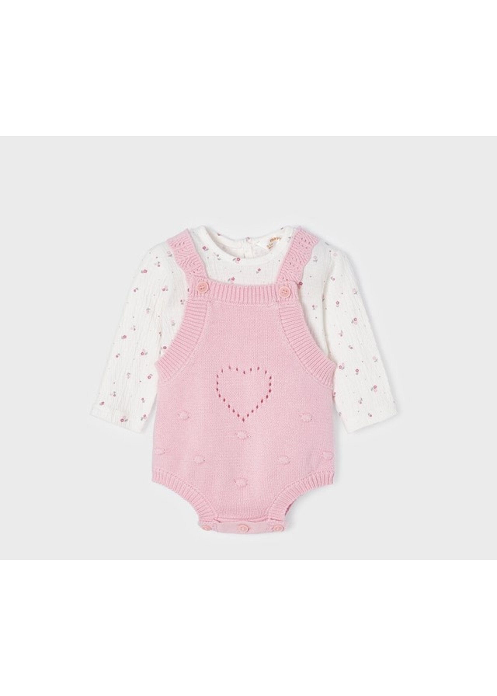Mayoral Mayoral Knit overalls & tight set Pink - 22 02637