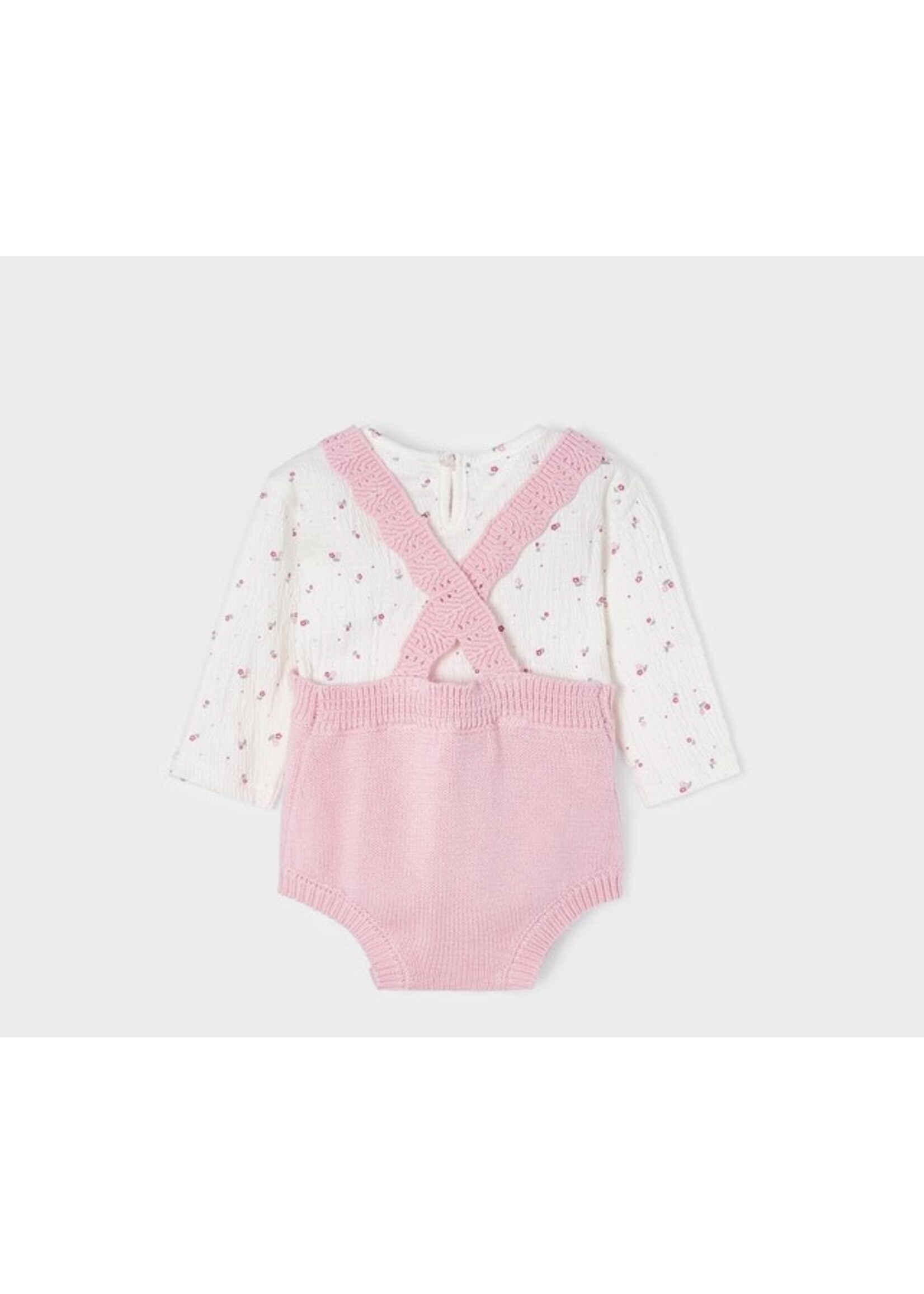 Mayoral Mayoral Knit overalls & tight set Pink - 22 02637