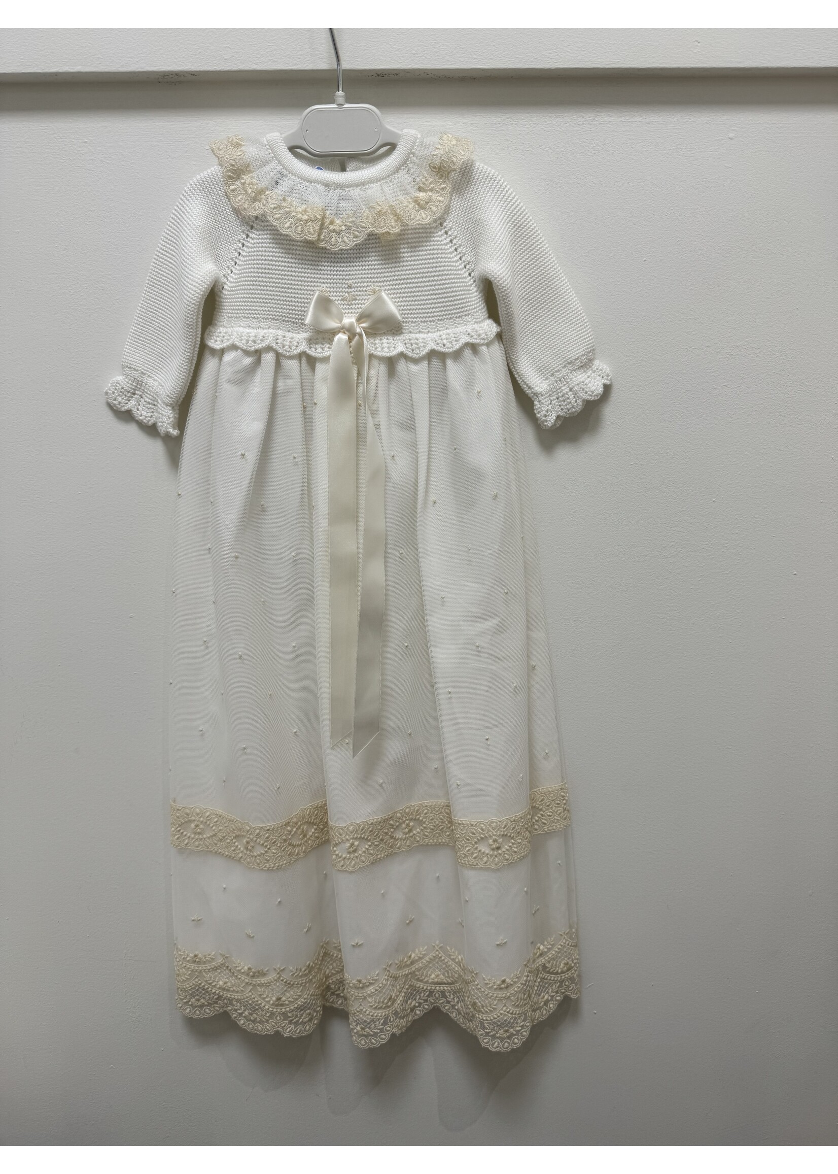 Mac Ilusion Mac Ilusion Faldon Punto y tejido BORDADO A MANO tul bordado CALA PORTO CrudoB