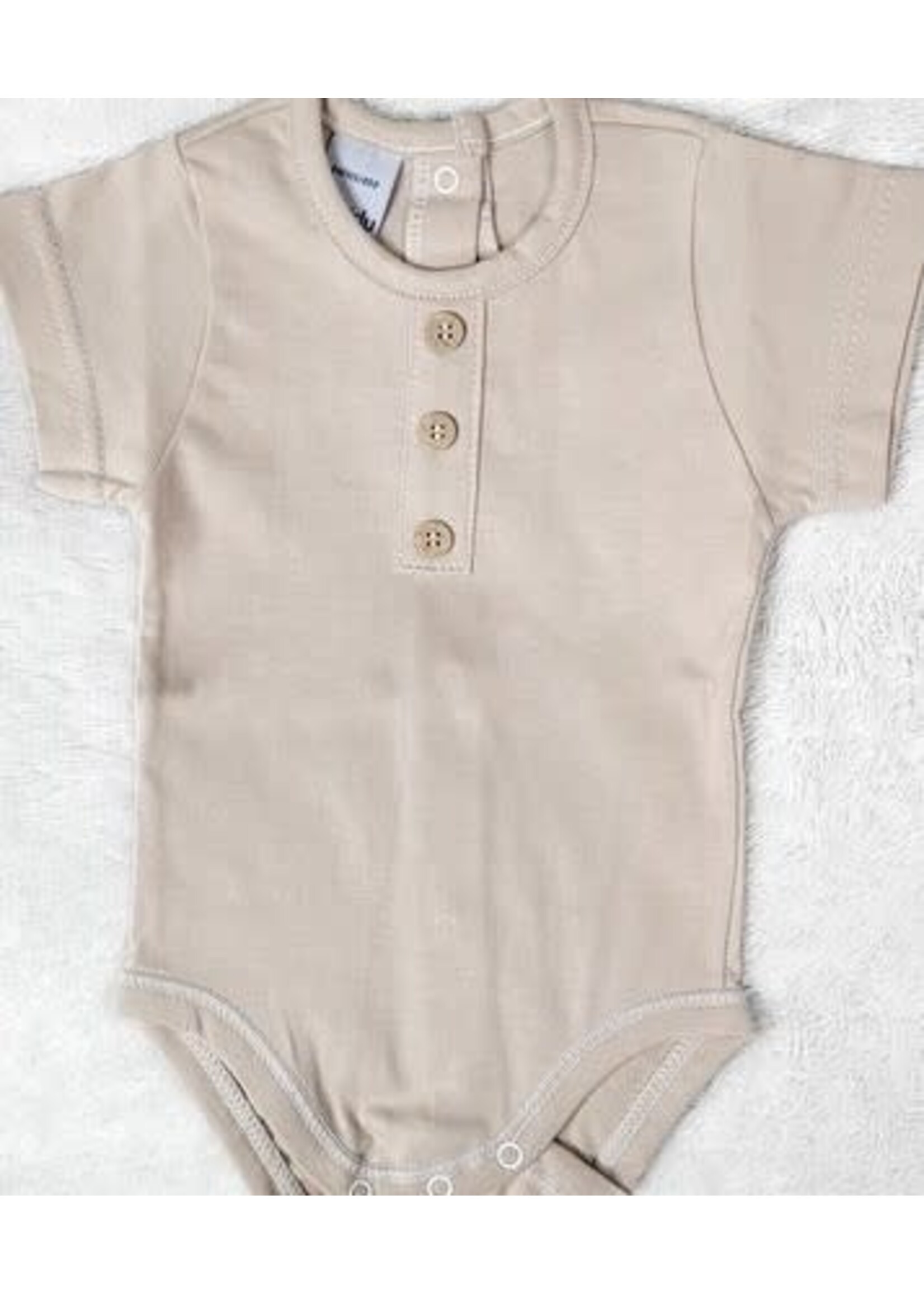 Babidu Babidu  Romper beige met knoopjes