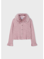 Mayoral Mayoral Faux fur collar cardigan H. Rose in - 24 04362