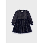 Mayoral Mayoral Tulle printed dress Navy - 24 04910