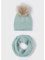 Mayoral Mayoral Fur hat & scarf set Jade - 24 10825