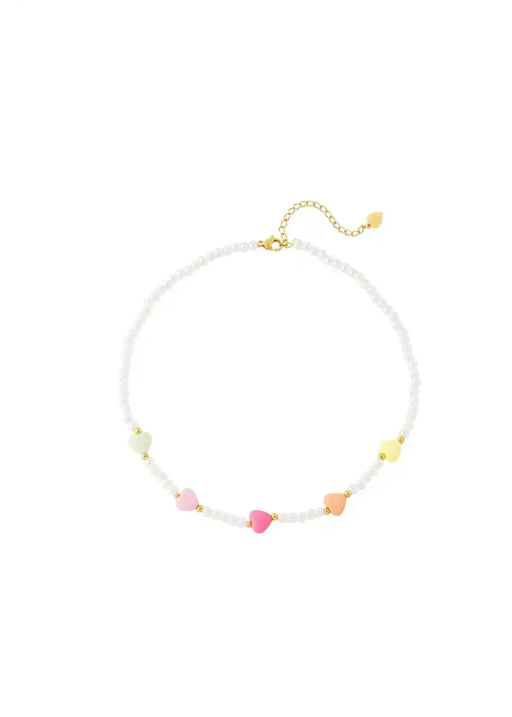 Siena Siena ketting parel met gekleurde hartjes