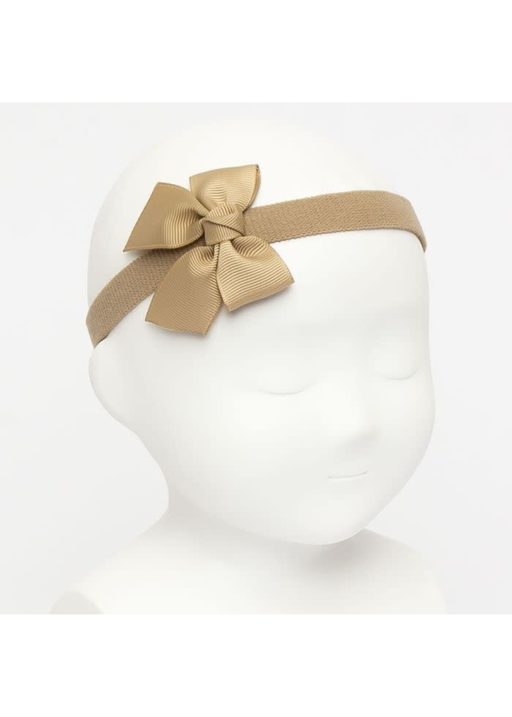 Siena Siena Haarband beige met satijn strikje 6 cm