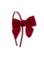 Siena  haarband  velvet  rood met strik 9;9 cm.