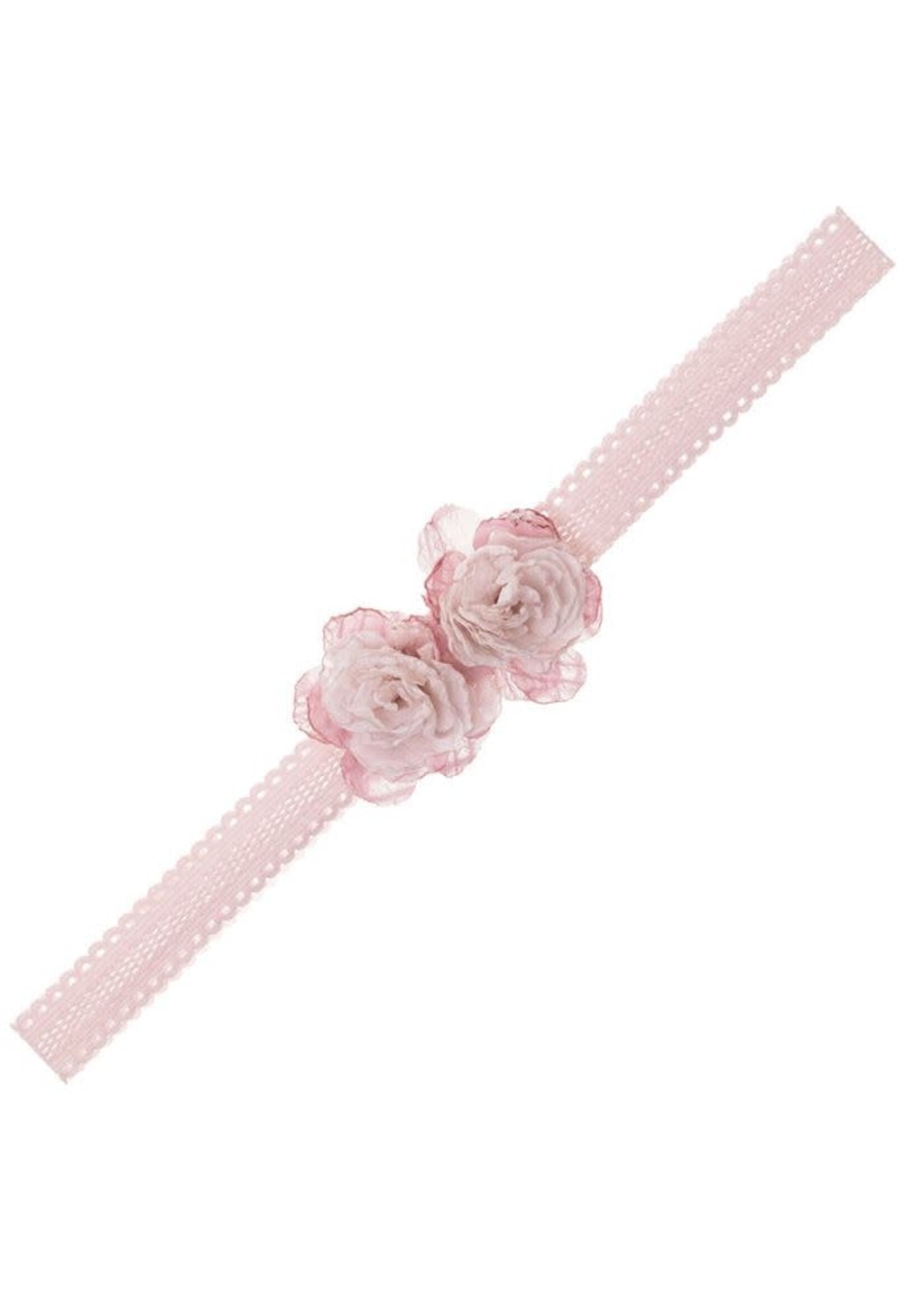 Siena Siena  Baby haarband roze met bloem