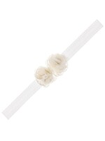 Siena Siena  Baby haarband wit met off white bloem
