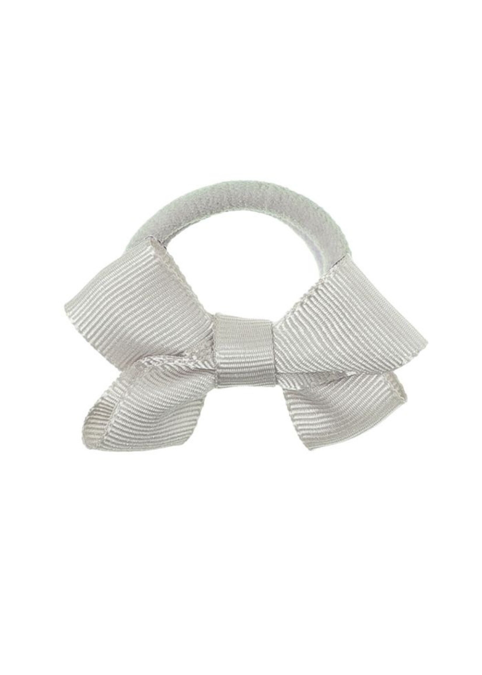 Siena Siena  Baby strik wit elastiek met  satijnen strik 4,5 x 3 cm