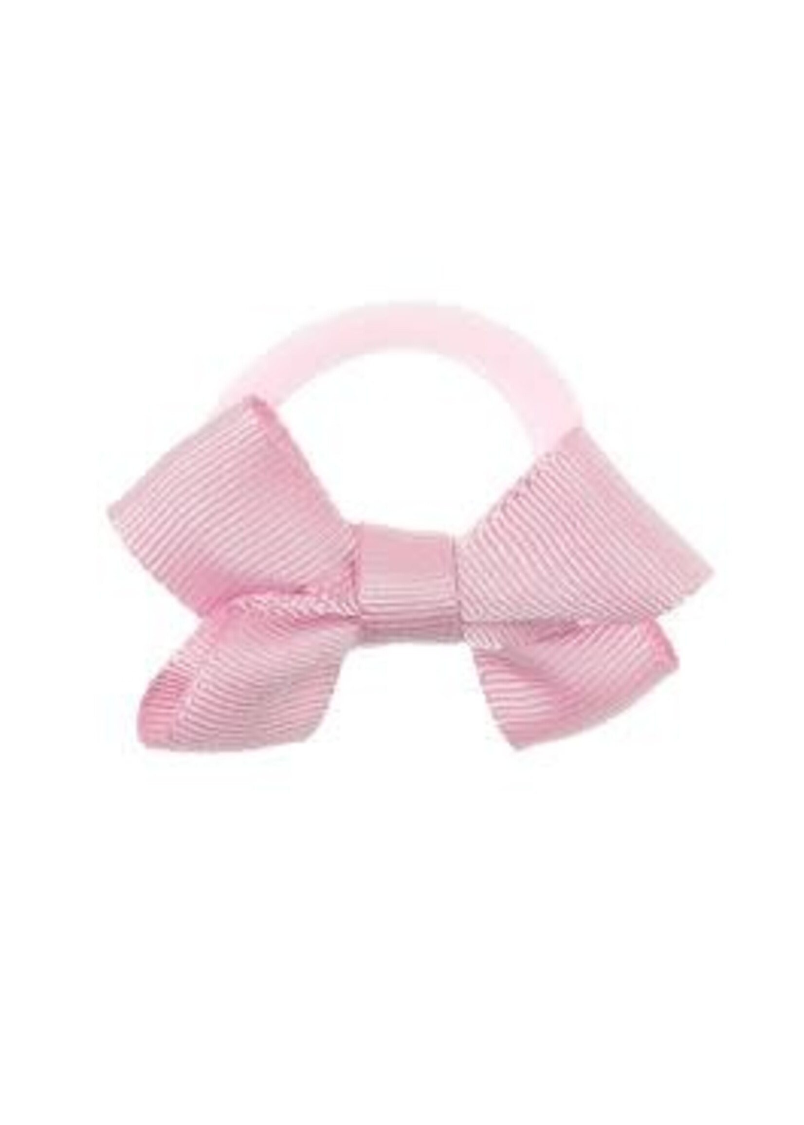Siena Siena  Baby strik roze elastiek met  satijnen strik 4,5 x 3 cm