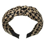 Siena Siena strik Haarband ruit zwart/beige