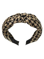 Siena Siena strik Haarband ruit zwart/beige