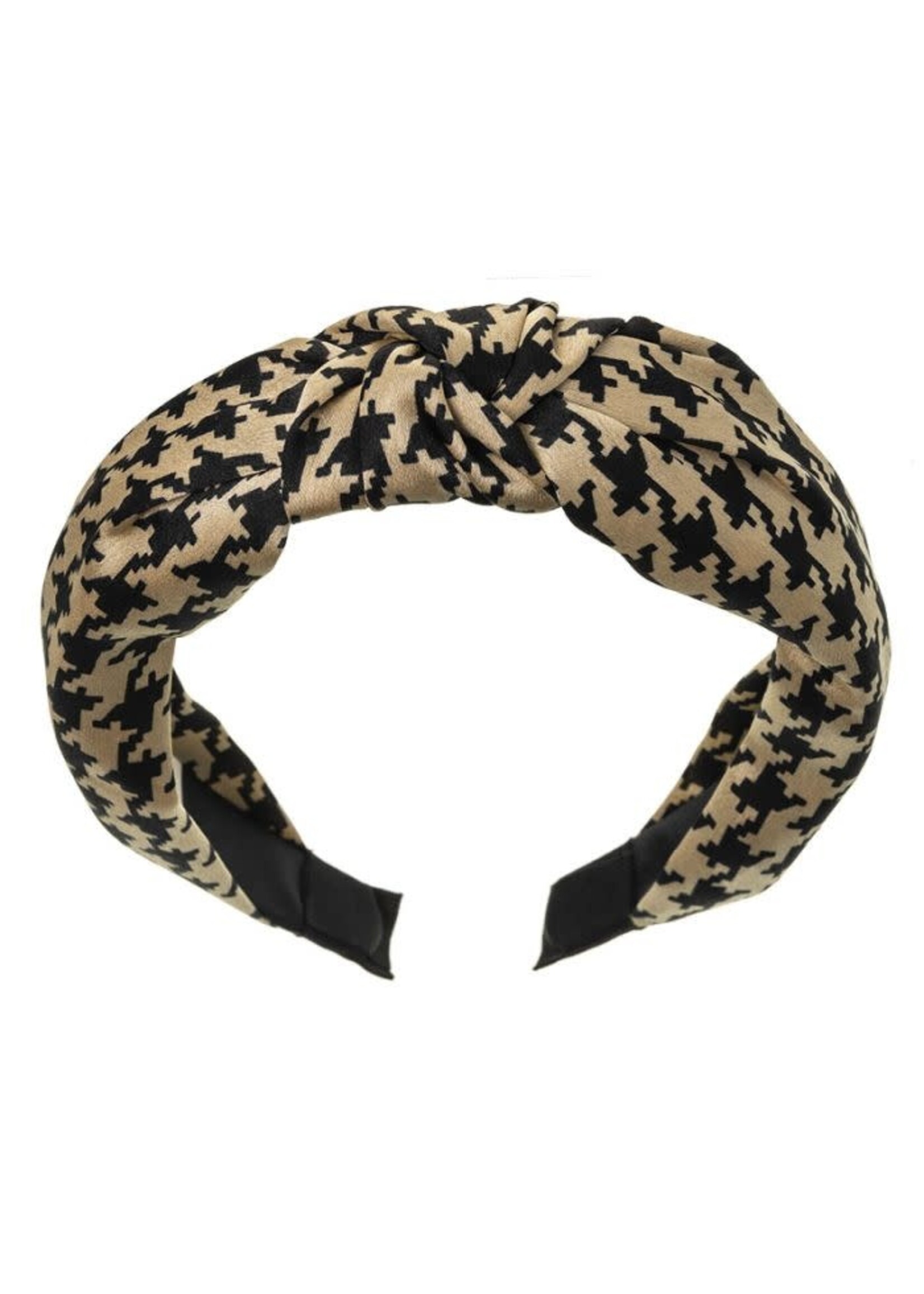 Siena Siena strik Haarband ruit zwart/beige