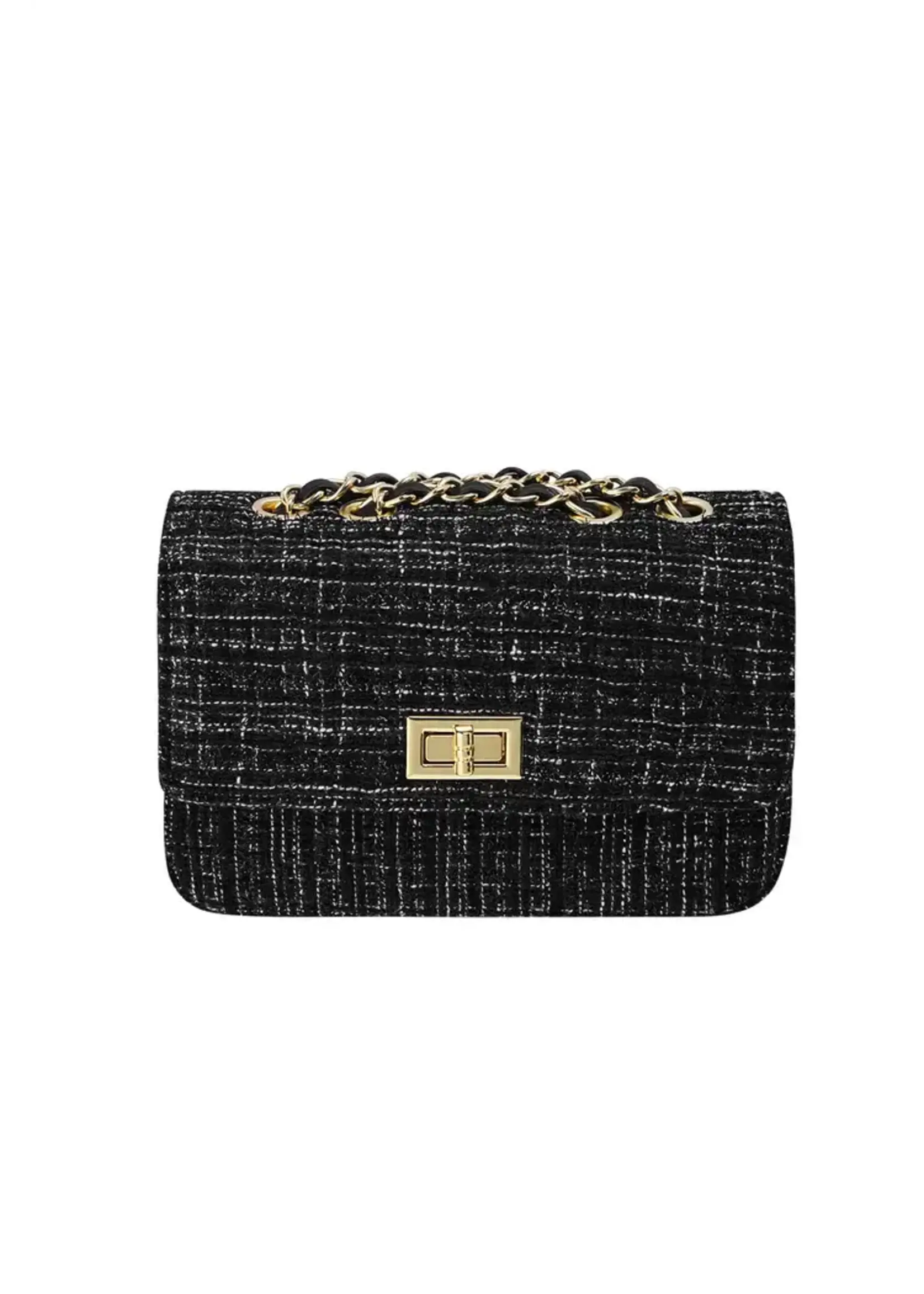 Tas 22 x 14 x 8 cm. met stiksels en gouden detail