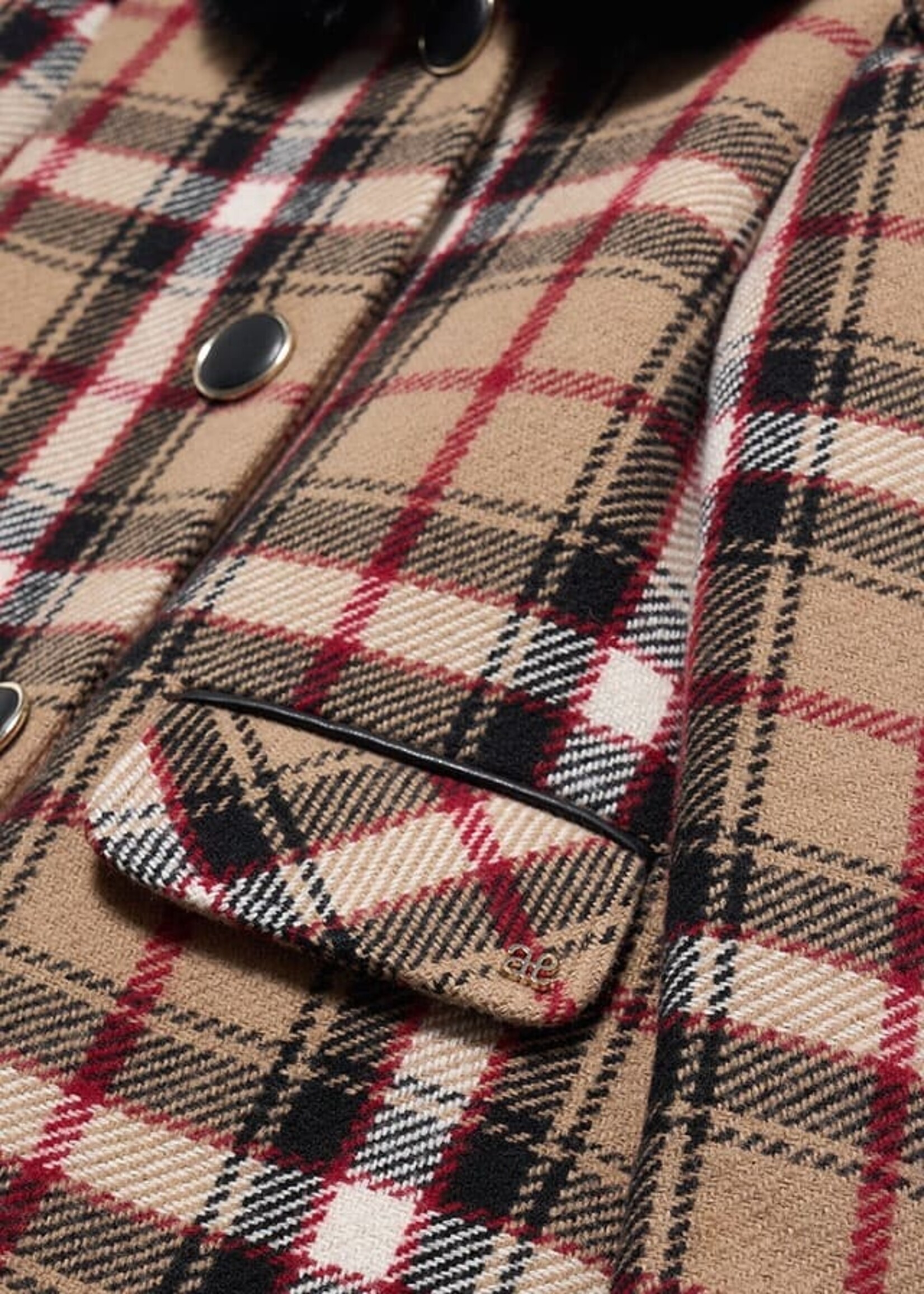 Abel & Lula Abel & Lula Plaid coat Camel - 24 05835