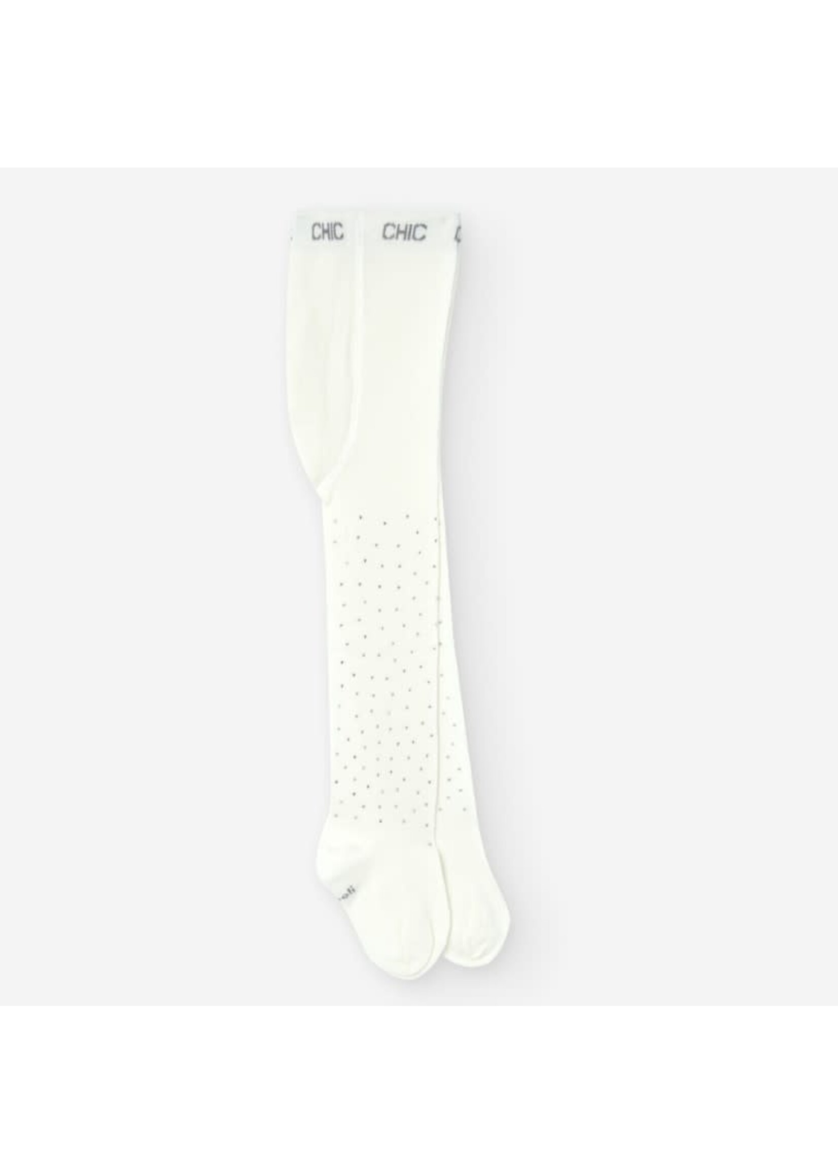 Boboli Boboli Thick tights for baby girl -BCI off white 709017