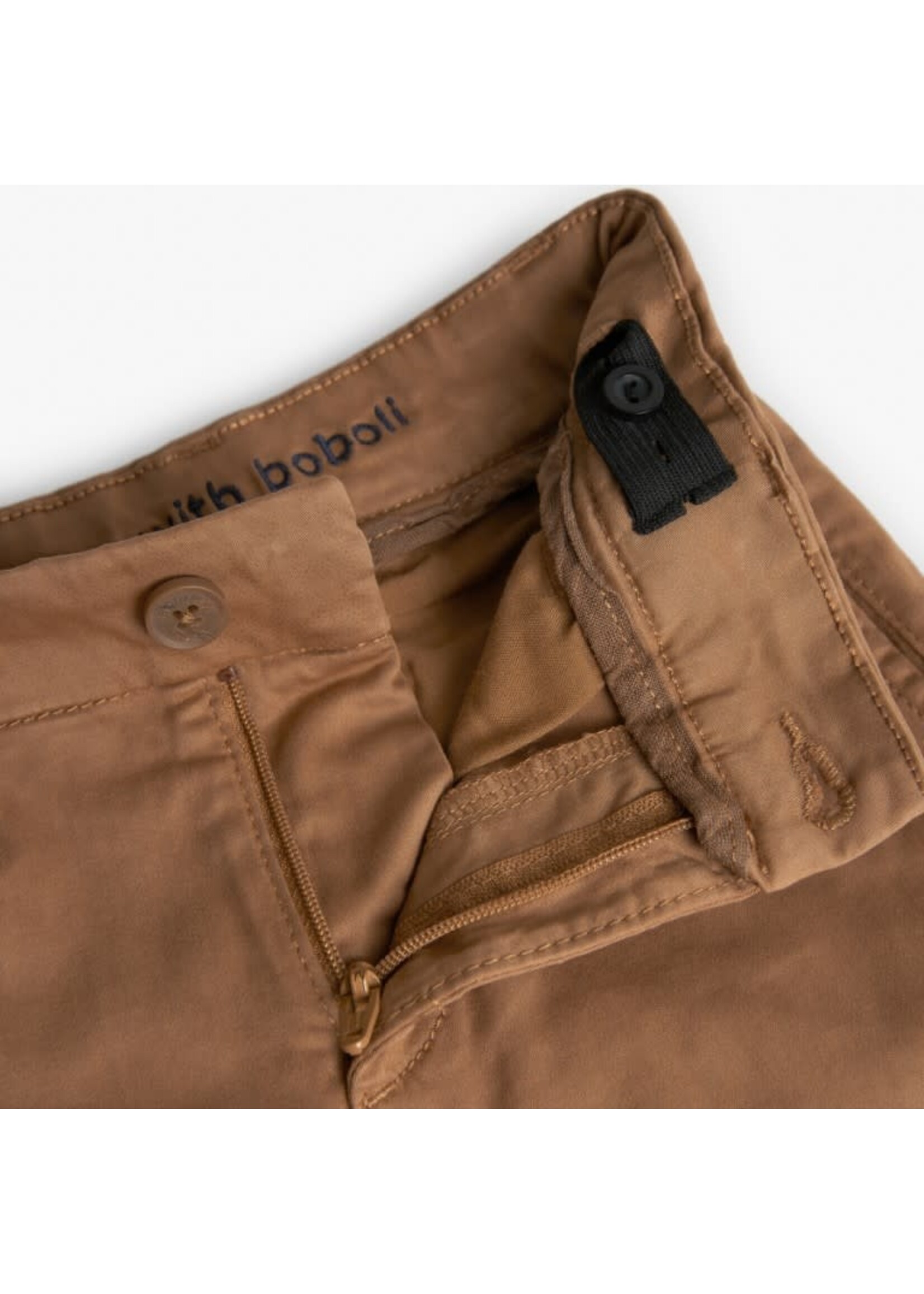 Boboli Boboli Stretch satin trousers for boy -BCI teak 739054