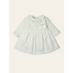 Mac Ilusion Mac Ilusion Vestido punto y tejido plumeti vainica "ILUMINAR" CrudoB