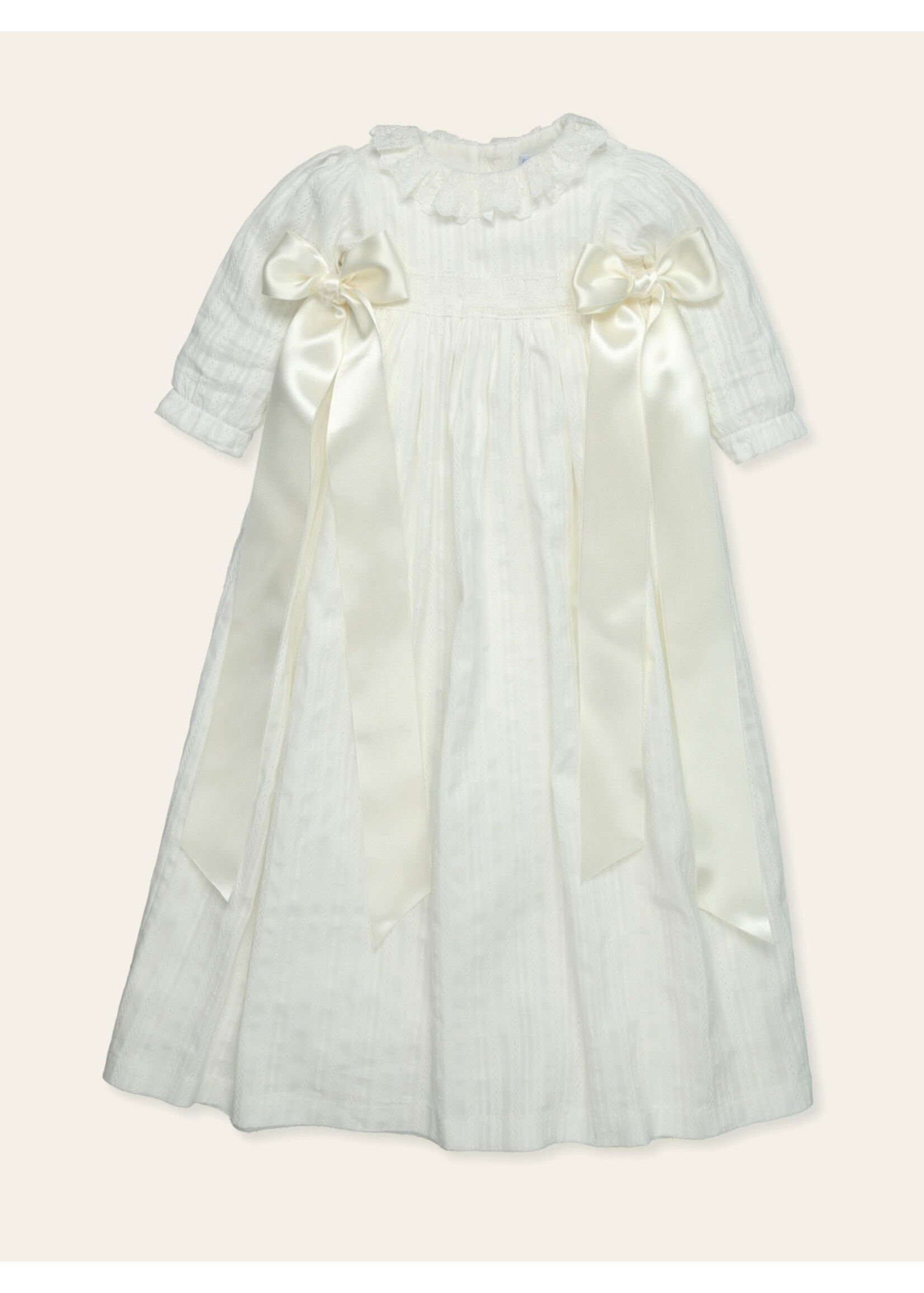 Mac Ilusion Mac Ilusion Conjunto Faldon plumeti vainica cuello muselina "ILUMINAR" -6M- Crudo