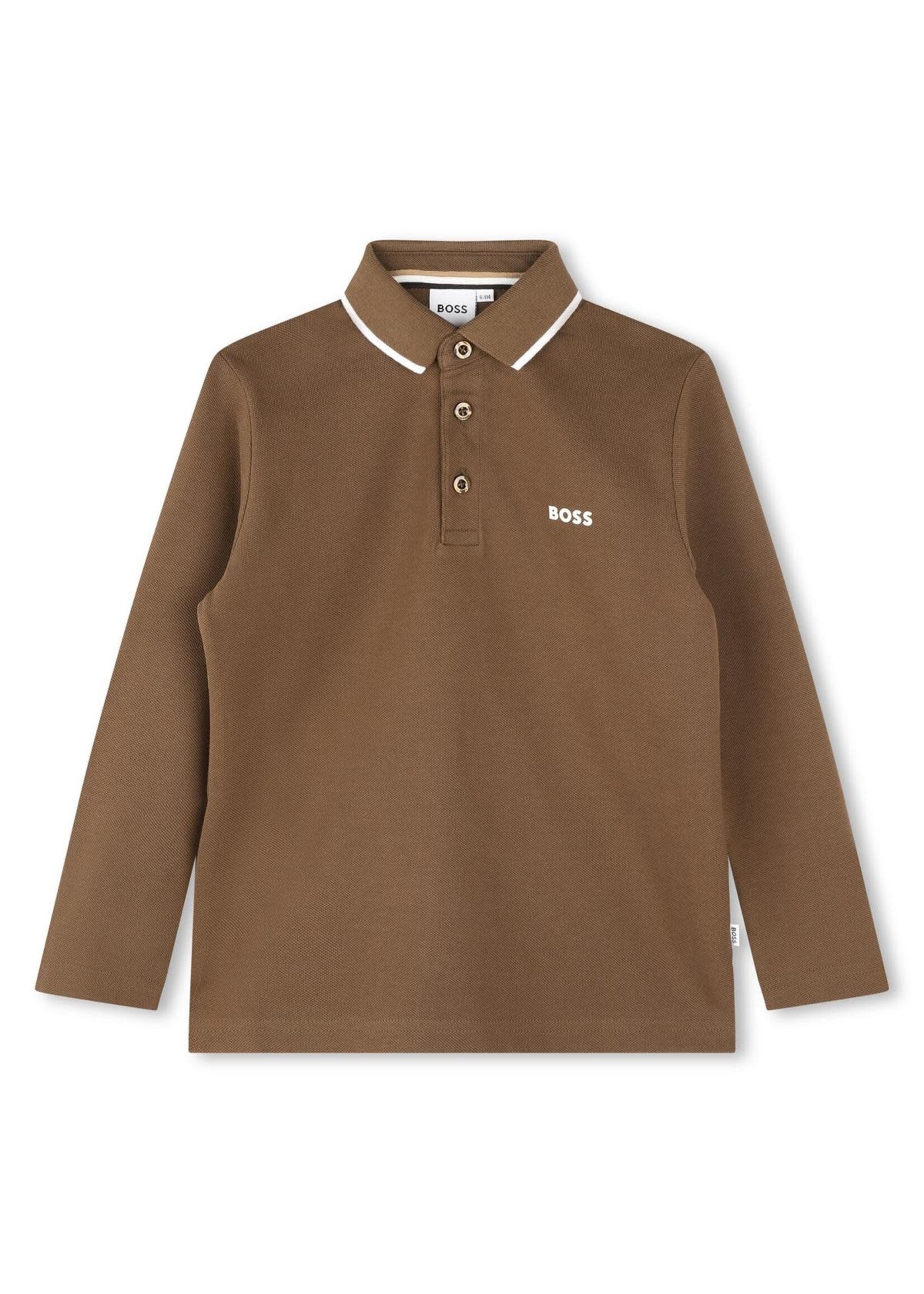 Boss Boss POLO LANGE MOUWEN J25O90 BRUIN