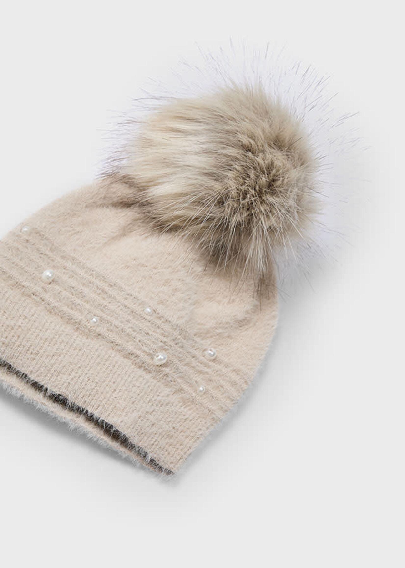 Mayoral Mayoral Fur hat & scarf set Sand - 24 10825